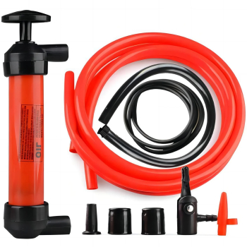 Pompa manuala aer si transfer lichide cu 2 furtune de 130cm si capte incluse umflare roti bicicleta mingi barci gonflabile transfer vin 