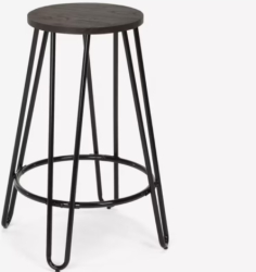 Scaun inalt Carbon Top Potrivit pentru Baruri Restaurante Bucatarii Picioare anti-alunecare si anti-zgarieturi 38x64 cm Negru