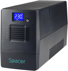 UPS 1500VA 900W Spacer Line-interactive SPUP-1500D-LIT01 cu management 4x Schuko 1x RJ45 USB 12V/9Ah 6 minute LCD Tower