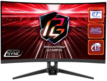 Monitor Gaming VA LED Asrock 27" PG27F15RS1A Full HD 1920 x 1080 HDMI DisplayPort AMD FreeSync Ecran Curbat Boxe 240 Hz 1 ms Negru