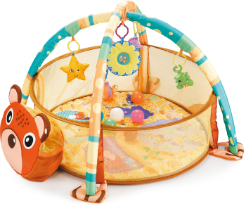 Centru de activitati 3in1 Vichema® Saltea de joaca si Tarc cu Arcada pentru copii si Bebelusi 5 Jucarii Senzoriale piscina cu 20 de b 