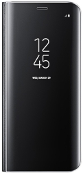 Husa Protectie Flip Cover Clear View Mirror Stand compatibila cu Samsung Galaxy S9 Plus Negru 