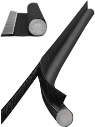 Protectie anti-curent pentru usa poliester negru 96x8 cm 