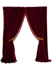 Set de 2 draperii din catifea visiniu cu rejansa uni opace accesorizate 300x250 cm 