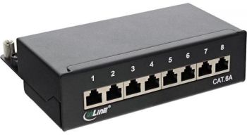 Panou de conexiuni Logilink Cat.6A STP 8 porturi negru