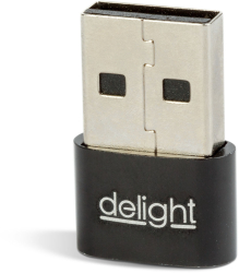 Adaptor Type-C / USB-A 2 4A 5V negru compact 