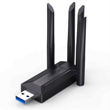 Adaptor wireless USB 3.0 Zola dual band 2.4 GHz-5 GHz 1300 Mbps 4 antene rotire 180° 80 x 72 x 26 mm negru 