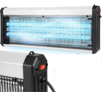 Aparat cu ultraviolete anti-insecte Zola cu 3 lampi fluorescente acoperire 300m² 60W UV alimentare retea aluminiu PP alb 
