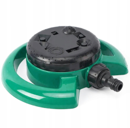 Aspersor de gradina Zola 8 duze conectori 1/2 si 3/4 debit reglabil 20 x 6 cm ABS negru/verde 