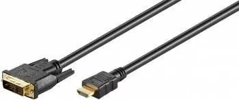 Cablu HDMI tata la DVI tata ecranat 3m contacte aurite 