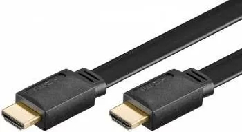 Cablu HDMI tata la HDMI tata cu ethernet 2m contacte aurite cablu plat negru 