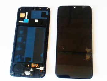 Display ecran cu Touchscreen si Rama compatibil cu Samsung Galaxu A30S A307 Negru 