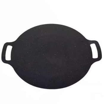 Plita Japoneza Rotunda SIKS Cu Manere Placa Grill Antiaderenta Pluristratificata Diametrul 36 cm Negru 