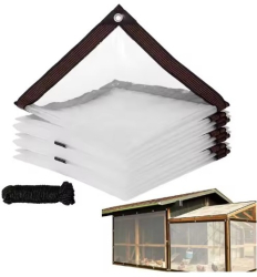 Prelata impermeabila pentru terasa Zola 2 x 3.2 m rezistenta UV si conditii meteo nefavorabile 14 inele snur 10 m fixare polietilena 