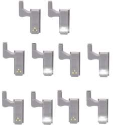 Set 10 lumini cu 3 LED-uri pentru dulap Zola montare pe balama universale pornire/oprire automata baterii incluse 6.8 x 4.2 x 2.7 cm 