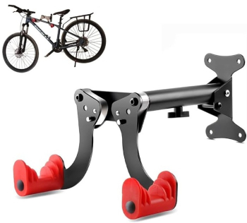Suport de perete pentru bicicleta Zola 2 brate ajustabile 19-37 cm antiderapante otel accesorii de montare incluse 37 x 17.5 cm negr 