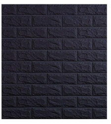Tapet 3D Black design perete modern din caramida in relief Autoadeziv 77x70 cm 