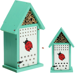 Casa pentru buburuze Navaris cu tuburi pentru albine 14.5x9x24.5 cm NAV000025VE001C 