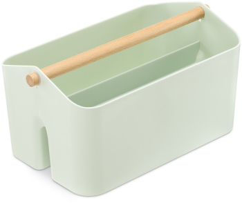 Cutie depozitare Navaris cu maner din lemn 2 compartimente verde 55650.71