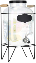Dozator bauturi Navaris 5L cu stand metalic design rainbow efect sticla 51378.03 