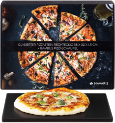 Piatra de pizza Navaris 38x30 cm glazurata rezistenta pana la 500° C 51246.01.3 
