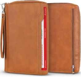 Portofel documente Navaris 22.5x15.5x2.5 cm curea detasabila maro NAV0000202R001C 