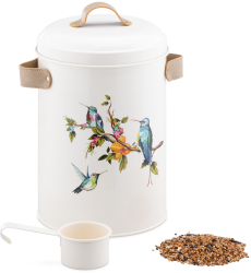 Recipient seminte pasari Navaris 4.9L cu lingura si manere laterale 16x25 cm 60167.01 