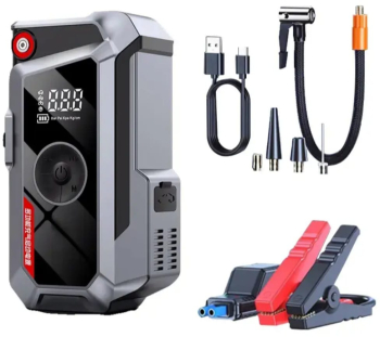 Robot de pornire profesional 4 in 1 de capacitate mare cu compresor auto curent maxim 600A 12000 mah pentru motor 6L benzina sau 3L diese 