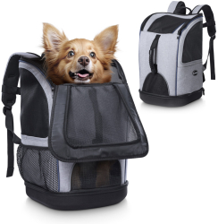 Rucsac transport animale Navaris 30x30x46 cm 2 in 1 rucsac si geanta cu buzunare 61850.22 
