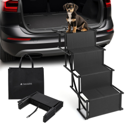 Scari pliabile auto pentru caini Navaris 4 trepte 107x76x47 cm cu geanta NAV0000272B001C 