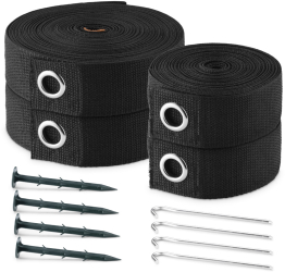 Set 2 Linii Volleyball Navaris 16m si 8m Nylon pentru teren de volei negru 60456.01 