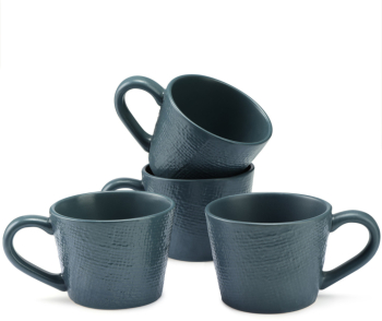 Set 4 Cani Navaris Linen Artisan 350ml 4 piese albastru ceramica NAV001WX8DR030C 