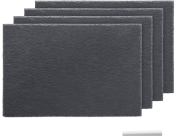 Set 4 tavi din ardezie Navaris 30x20 cm cu creta non-zgarieturi 47683.04.02 