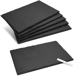 Set 6 tavi din ardezie Navaris 30x20 cm cu creta non-zgarieturi 47683.06.02 