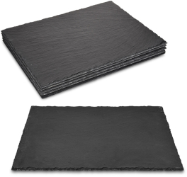 Set 6 tavi din ardezie Navaris 38x28 cm design natural non-zgarieturi 47683.06.01 