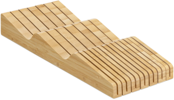 Suport tacamuri Navaris din bambus 40x15x5 cm pentru 13 cutite 54667.01