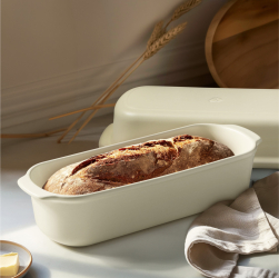 Tava ceramica pentru paine Navaris material din lut rezistent cu capac 60645 01