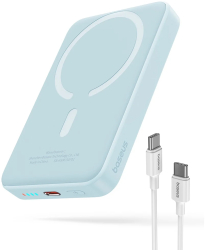 Acumulator extern Baseus Magnetic Mini Air Wireless Fast Charge 10000mAh 20W Albastru + Cablu USB-C 30cm 