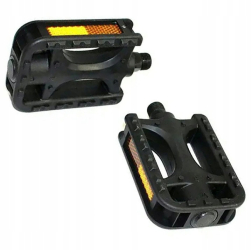 Set 2 pedale pentru bicicleta Zola filet montare 9/16 14 mm reflectorizante 2.8 x 7.4 x 9.8 cm negre 