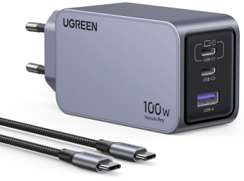 Incarcator retea 100W Nexode Pro 1xUSB 2xTpe-C cablu TypeC UGREEN 