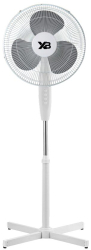Ventilator cu picior Hausberg 55W 16 inch 3 viteze oscilatie inaltime reglabila alb 
