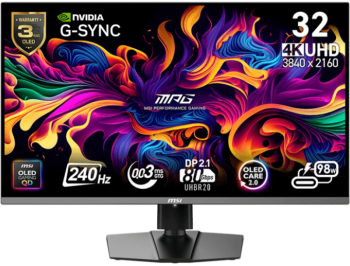 Monitor LED MSI Gaming MPG 322URX 31.5 inch UHD QD-OLED 0.03 ms 240 Hz USB-C HDR G-Sync Compatible 