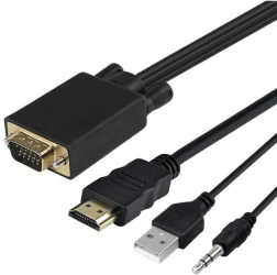 Cablu adaptor VGA+JACK 3.5 mm - HDMI tata-mama 1.5m ADAPVGA-HDMI 1.5 