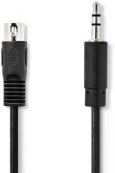 Cablu audio DIN 5pini tata - Jack 3.5 mm STEREO tata 2m Nedis CAGL20100BK20 