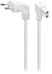 Cablu de alimentare Euro la 90 grade 2.5m alb GEMBIRD PC-184L-VDE-2.5M-W 