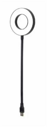 Lampa LED alb rece 6500K 3W 3.5cu mufa USB 30cm 5V negru GEMBIRD NL-LEDRING-01 