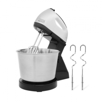 Mixer cu Bol din Otel Inoxidabil Putere 180W 7 Viteze cu 2 Palete de Amestecare si 2 Brate pentru Framantat Aluatul 