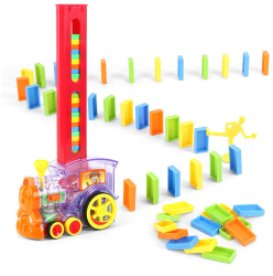 Tren interactiv cu piese domino Zola® Electric 60 piese cu lumini si sunete 34.5x15.5x7.5 cm 