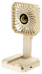 Ventilator Portabil Flippy de Gat de Birou Suport Telefon 14 x 7 cm Incarcare USB din ABS 3 Viteze Bej 