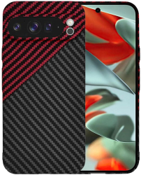 Husa pentru Google Pixel 9 Pro XL - Techsuit Carbonite FiberShell - Red Vortex 